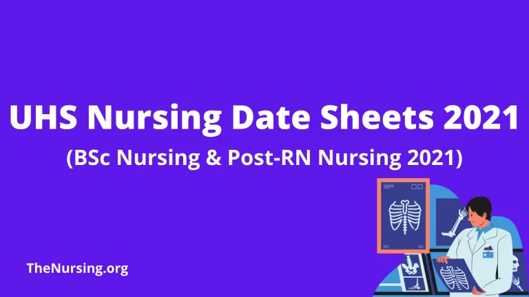 UHS Nursing Date Sheet 2021 (BSc Nursing & Post-RN Nursing 2021)