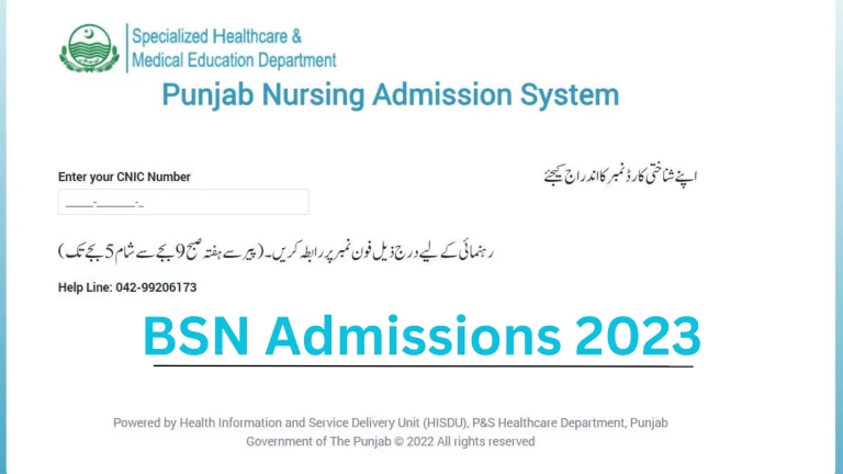 BS Nursing Admissions 2023 Open in 43 Nursing Colleges in Punjab